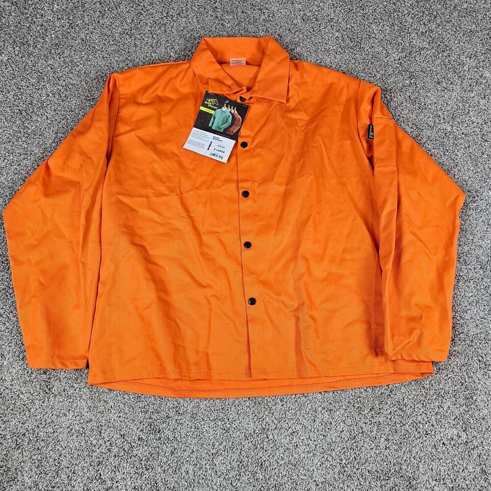 Black Stallion Shirt Mens XL Orange FR Fire Resistant Work Wear Welder F09-30C